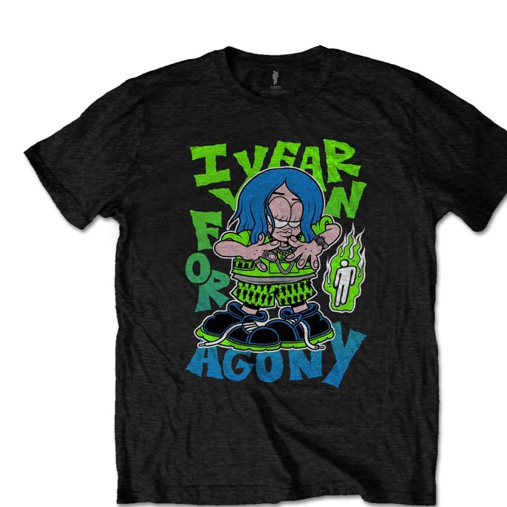Billie Eilish I Yearn For Agony T shirt, Size L excellent condition 2019